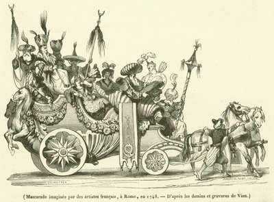 Mascarada imaginada por artistas franceses, en Roma, en 1748 de French School